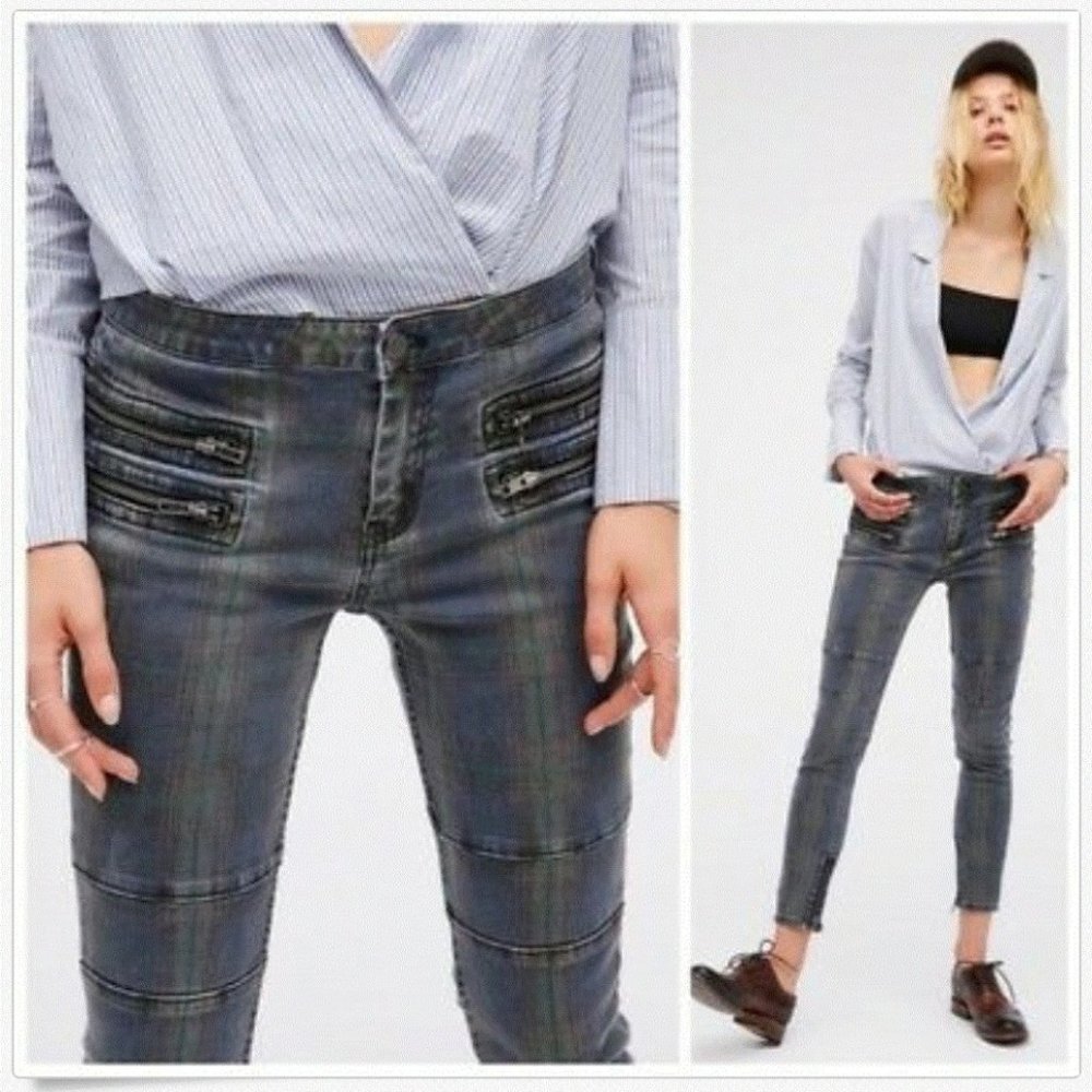 Free People - Plaid Skinny Jean, Plaid Jeans